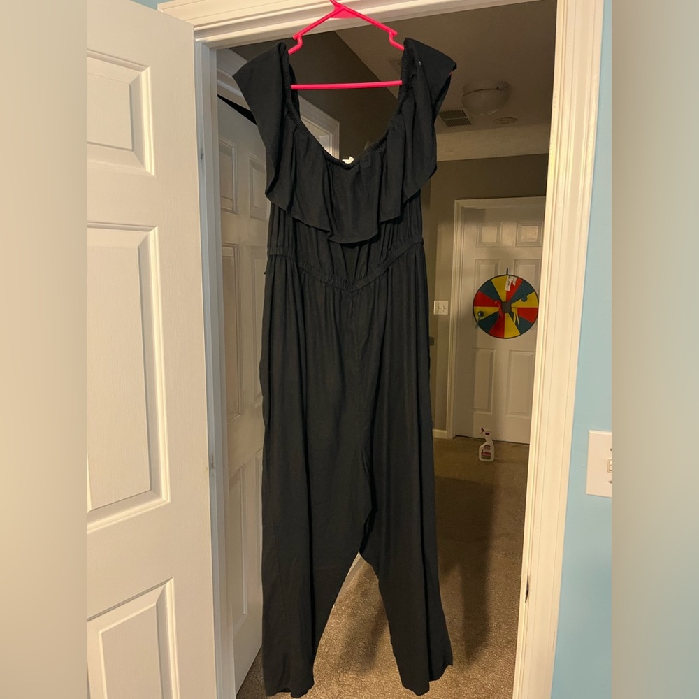 Ava and Viv Elegant Black Jumpsuit 1X